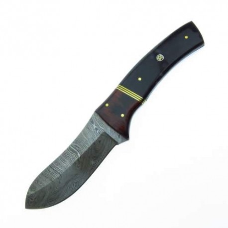 Dm1069 Dm Cuchillo De Caceria Skinner Acero Damasco Con Fda