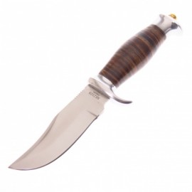 Rr2109 Rough Rider Cuchillo Hunter F Liso Mango Cuero C fnda