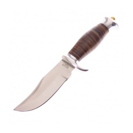 Rr2109 Rough Rider Cuchillo Hunter F Liso Mango Cuero C fnda