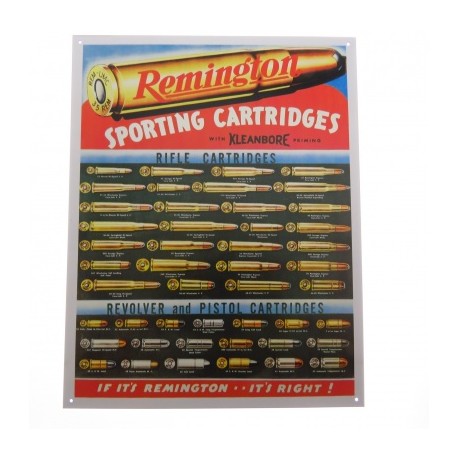 TSN1001 LETRERO LAMINA DECORATIVA REMINGTON CARTRIDGES
