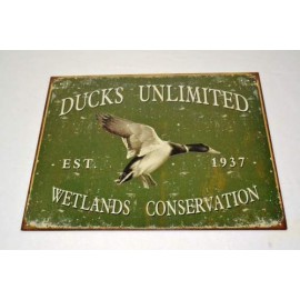 TSN1388 LETRERO LAMINA DECORATIVA DUCKS UNLIMITED