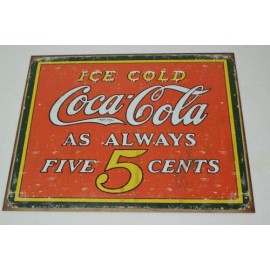 TSN1471 LETRERO LAMINA DECORATIVA COCA COLA ALWAYS 5 C