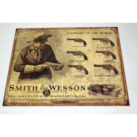 TSN1743 LETRERO LAMINA DECORATIVA SMITH & WESSON FIREARM