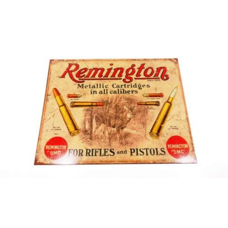 Tsn1788 Letrero Lamina Decorativa Remington Cartridges