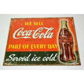 TSN1820 LETRERO LAMINA DECORATIVA WE SELL COCA COLA