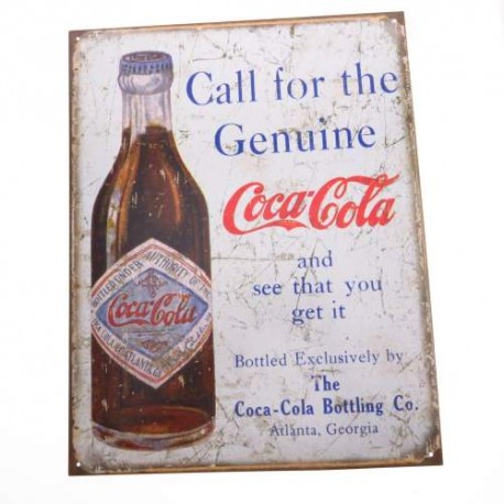 Tsn1918 Letrero Lamina Decorativa Coca Cola Genuine