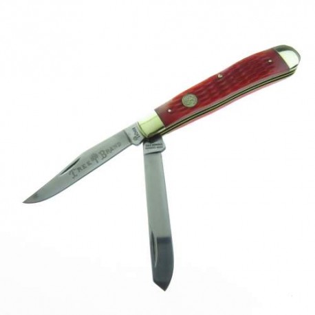 Bo110747 Boker Navaja Trapper Old Stamp Hueso Rojo Resacado