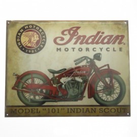 Tsn1933 Letrero Lamina Decorativa Indian Scout Motorcycle