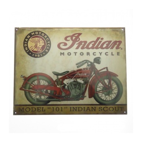 Tsn1933 Letrero Lamina Decorativa Indian Scout Motorcycle