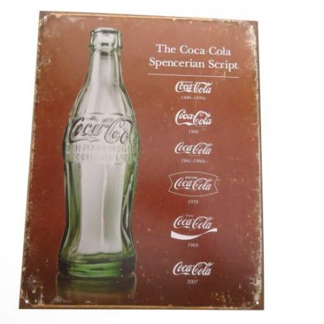 Tsn1952 Letrero Lamina Decorativ Coca Cola Spencerian Script