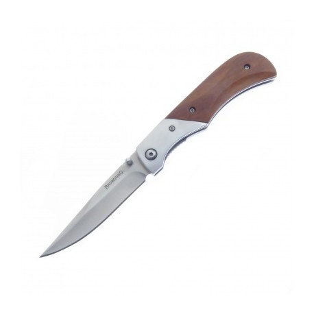 Br0028 Browning Navaja Linerlock Madera Pakka Con Clip