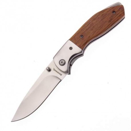 Br0033 Browning Navaja Linerlock Madera Con Clip