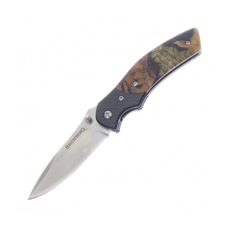 Br0230 Browning Navaja Camo Fibra De Carbon F Liso C Clip