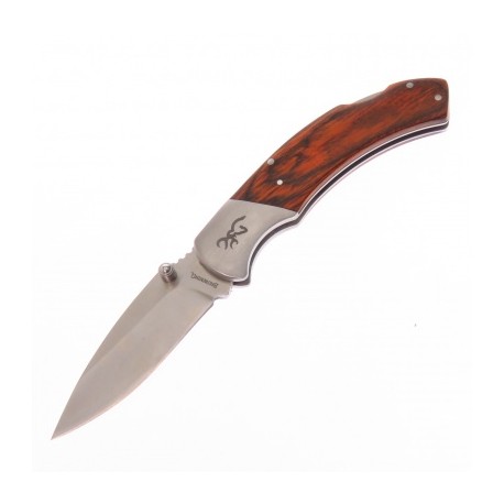 Br0369 Browning Navaja Lockback Filo Liso C c Madera Pakka