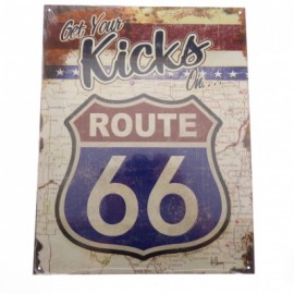 Tsn2411 Letrero Lamina Decorativa Get Your Kicks Route 66