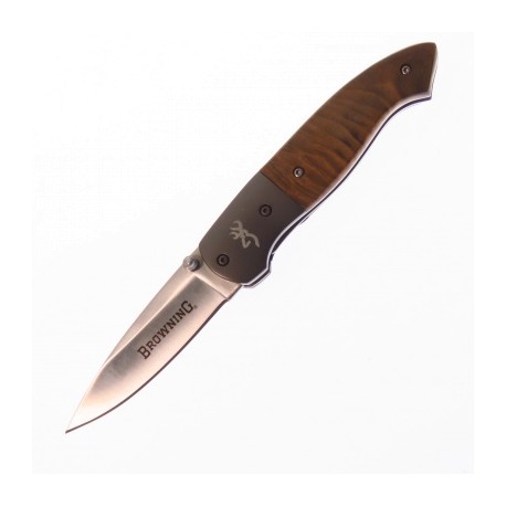 Br568 Browning Navaja Linerlock Madera Burl Clip Point