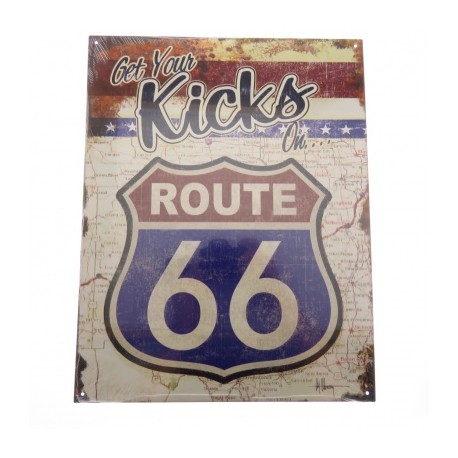 Tsn2411 Letrero Lamina Decorativa Get Your Kicks Route 66