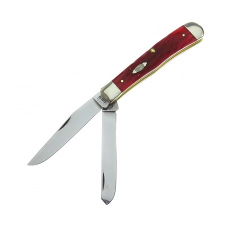 Ca31950 Case Navaja Trapper Hueso Rojo Resacado 2 Hojas