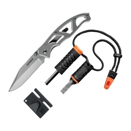 G4134 Gerber Combo Navaja Paraframe Iniciador Y Afilador