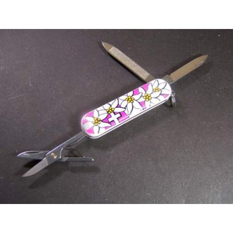 VN54720 VICTORINOX NAVAJA CLASSIC EDELWEISS PINK LLAVERO