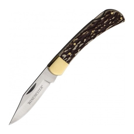 Wn6220080w Winchester Navaja Lockback Imitacion Asta